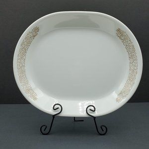 Corelle Woodland Brown Platter Corning Brown Flower Trim Serving Dish